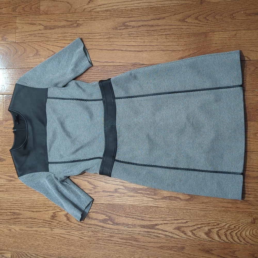 Theory - Faux Leather and tweed dress - size 4